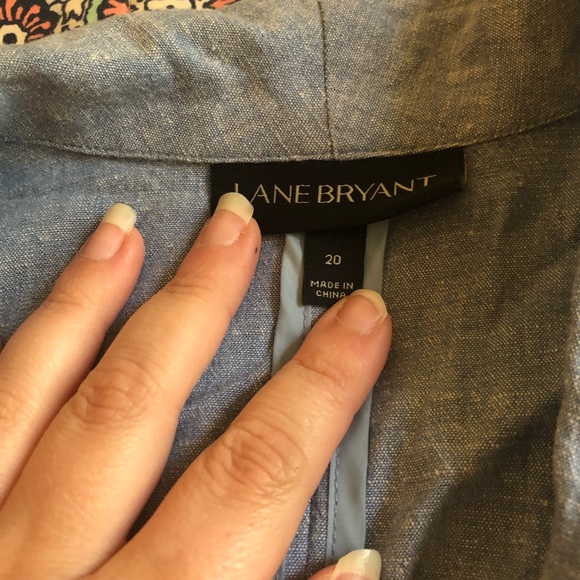 Lane Bryant Linen Denim Jacket - Picture 3 of 5